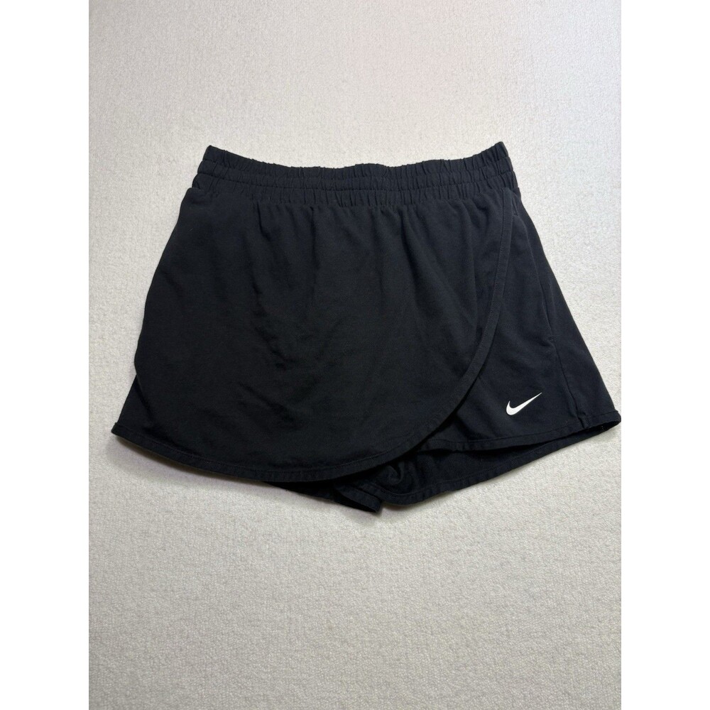 Nike Girls Breezy Mid-Rise Black Athletic Skort Shorts Large (14-16)